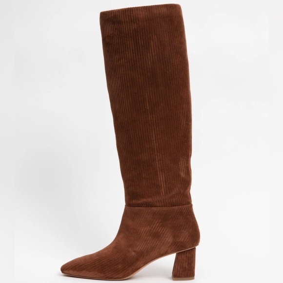 3.1 Phillip Lim Tess Square-Toe Ribbed Suede Tall Boots - Picture 1 of 10